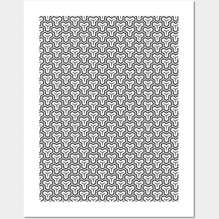 Japanese geometric pattern monochrome Posters and Art